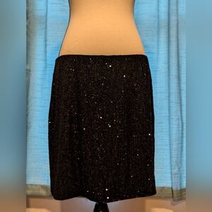 Robell Black Sequin Pencil Skirt
